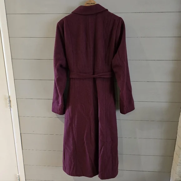 Torrid Plus Size 2X Red Zinfandel Belted Wool Trench Coat Jacket NEW NWT - Picture 3 of 5